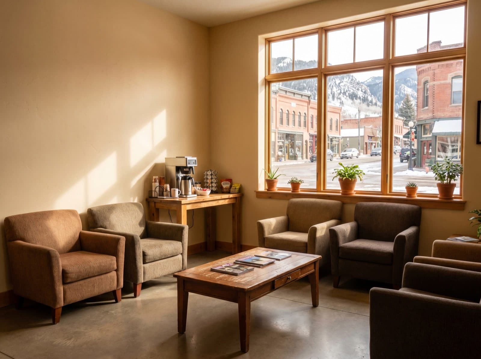The comfortable customer waiting area with WiFi at Chapman's Automotive in Craig, Colorado